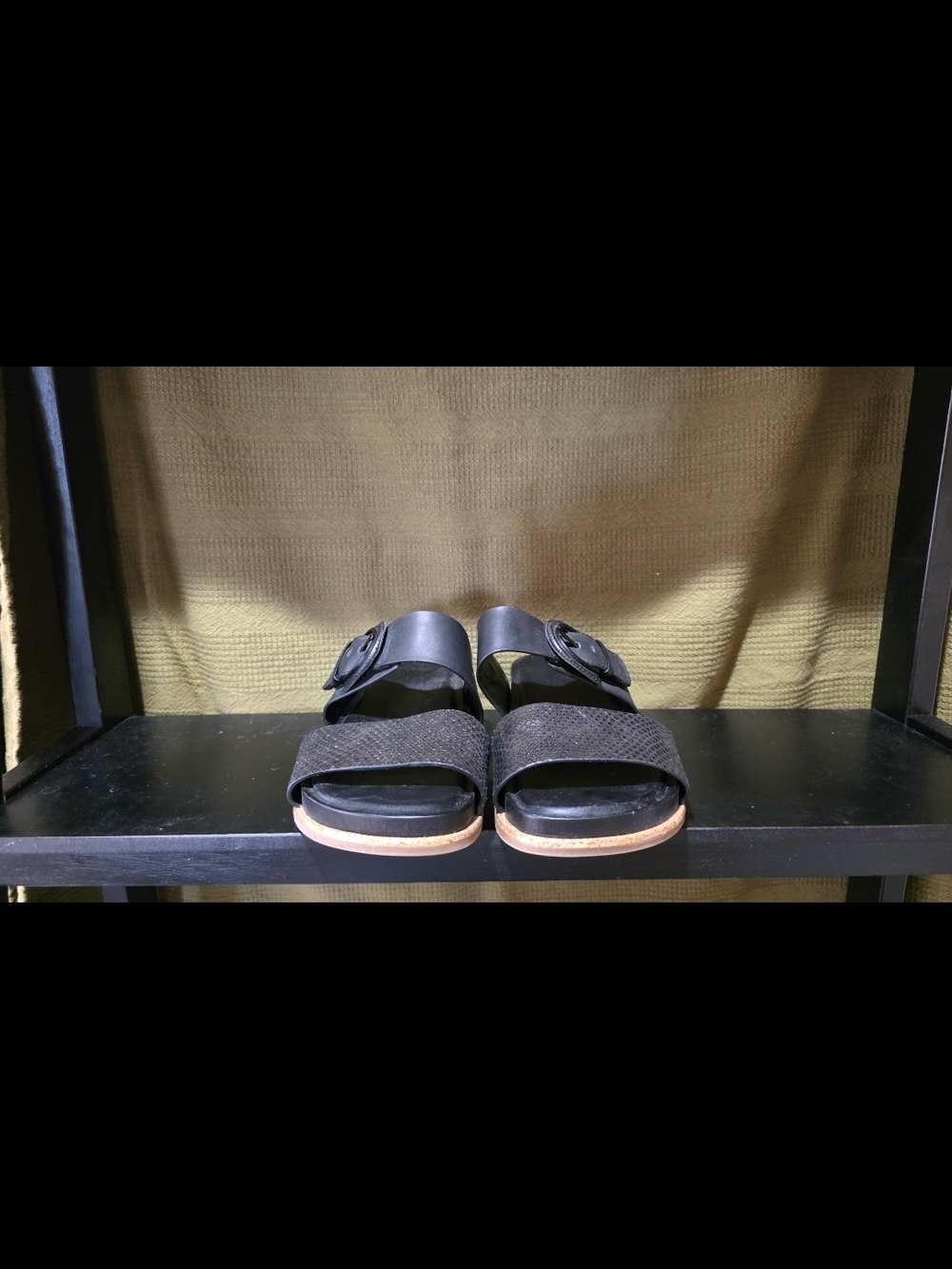 Sofft Women's Black Slide Sandals with Buckle Detail